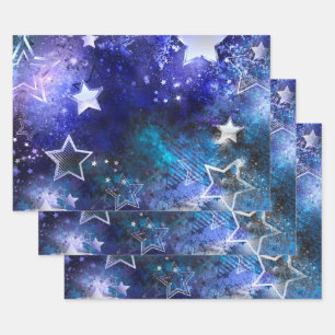 Space Background with Stars Wrapping Paper Sheets
