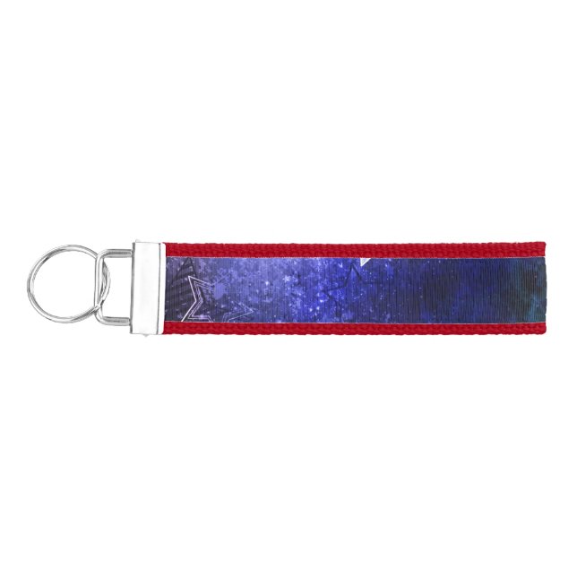 Space Background with Stars Wrist Keychain (Keys on Left)