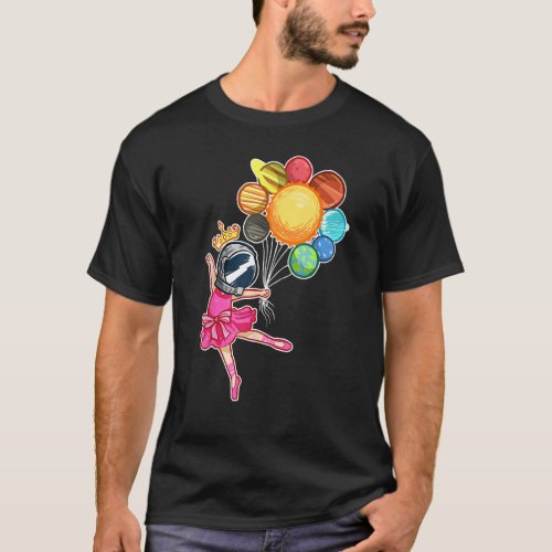 Space Ballerina Astronaut Funny Ballet Dancer Plan T-Shirt