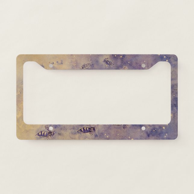 Space Bees License Plate Frame (Front)