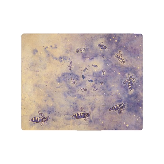 Space Bees Metal Wall Art (Front)