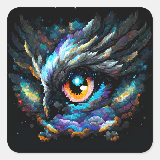 Space Bird Square Sticker (Front)