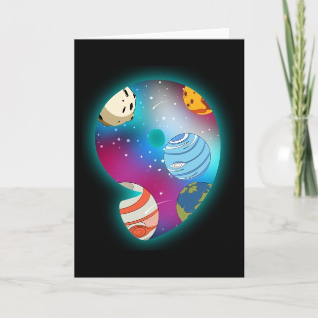 SPACE BIRTHDAY 9 9th Birthday Boy 9 Year Old Card (Front)