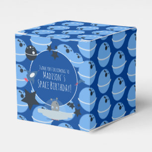 Space Birthday Alien Themed Blue Favor Box