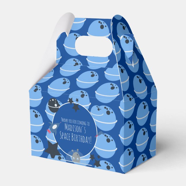 Space Birthday  Alien Themed  Favor Boxes (Front Side)