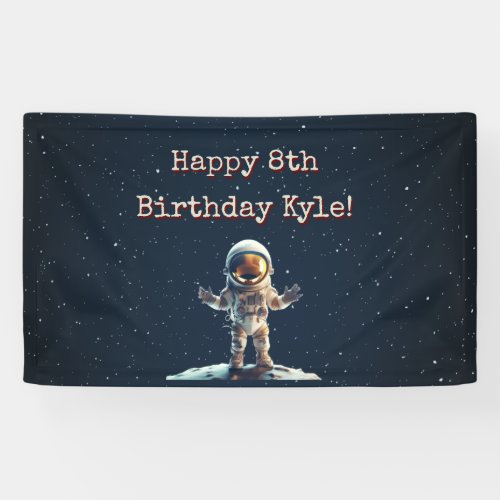 Space Birthday Banner Astronaut Banner