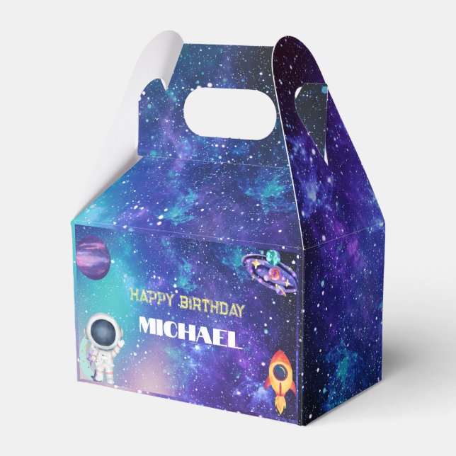 Space Birthday Favor Boxes (Front Side)