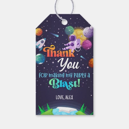 Space Birthday Favor Tag