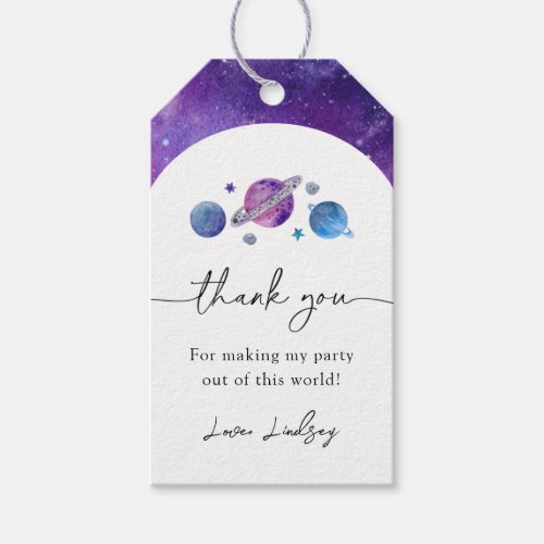 Space Birthday Favor Tag  Space Party