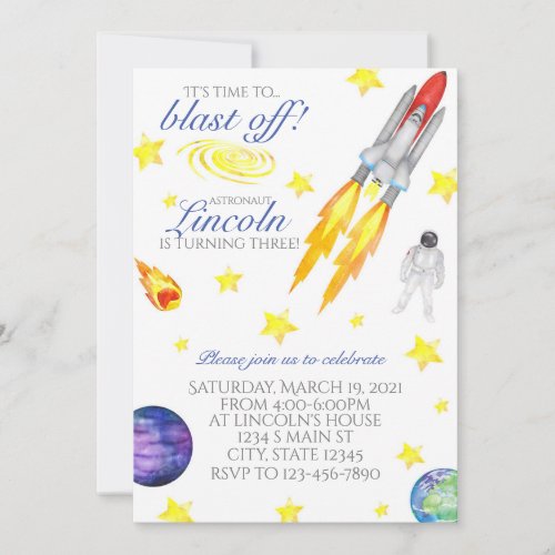 Space Birthday Invitation