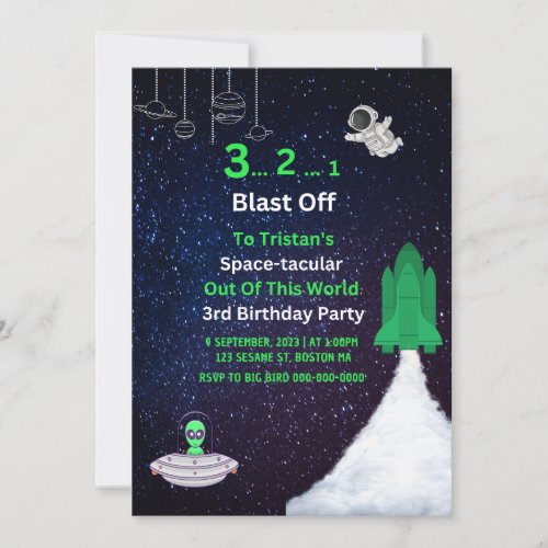 Space Birthday Invitation