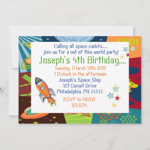 Space Birthday Invitation