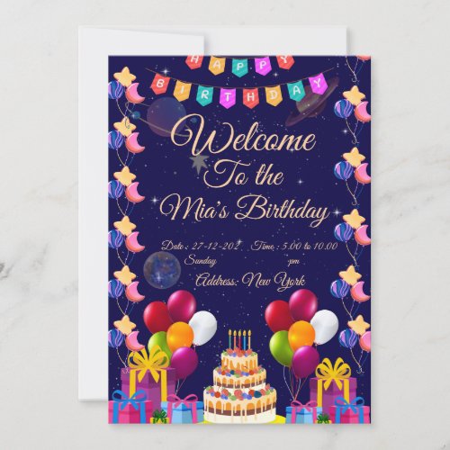 Space Birthday Invitation | Astronaut Galaxy Party