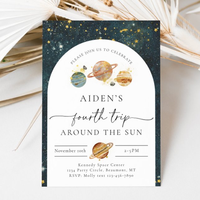 Space Birthday Invitation | Fourth Trip Birthday (Creator Uploaded)