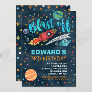 Space Birthday Invitation Outer Space Party