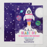 Space Birthday Invitation Outer Space Party