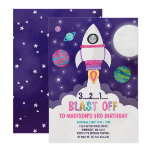 Space Birthday Invitation Outer Space Party