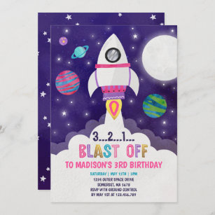 Space Birthday Invitation Outer Space Party