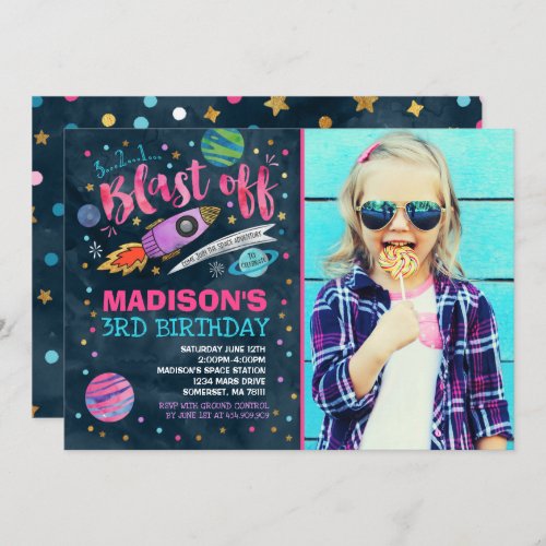 Space Birthday Invitation Outer Space Party