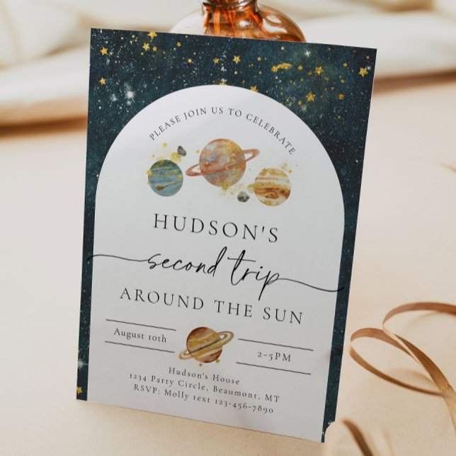 Space Birthday Invitation | Second Trip Birthday (Creator Uploaded)