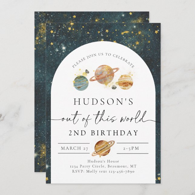 Space Birthday Invitation | Space Birthday (Front/Back)
