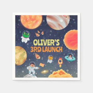 Space birthday napkins