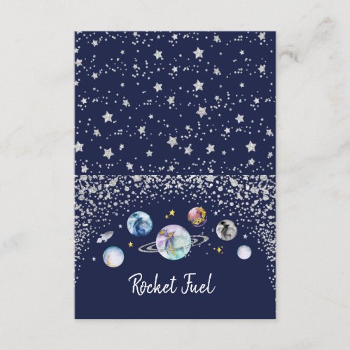 Space Birthday Party Buffet Food Labels Place Card