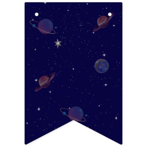 Space Birthday Party Decor | Astronaut Galaxy Them Bunting Flags