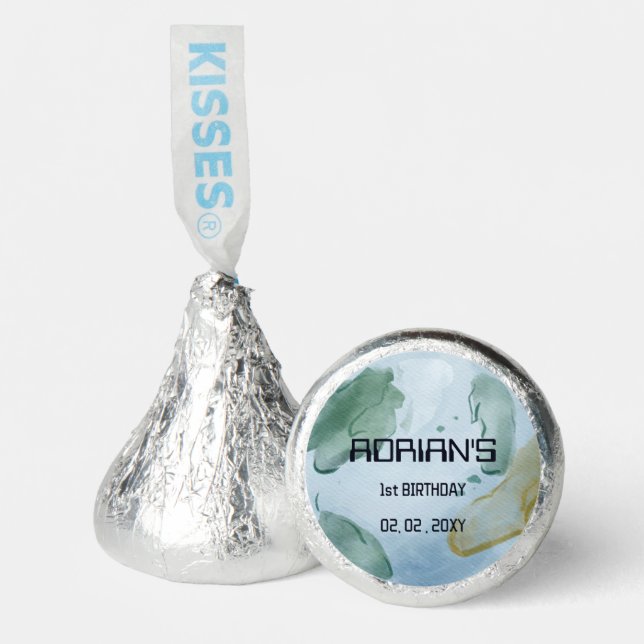 Space Birthday Party Earth Globe Hershey®'s Kisses® (Front)
