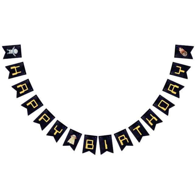 Space Birthday Party First Trip Around The Sun Bunting Flags (All)