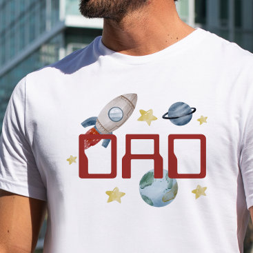 Space Birthday Party First Trip Around The Sun Dad T-Shirt
