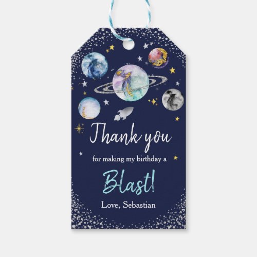 Space Birthday Party  First Trip Around The Sun Gift Tags