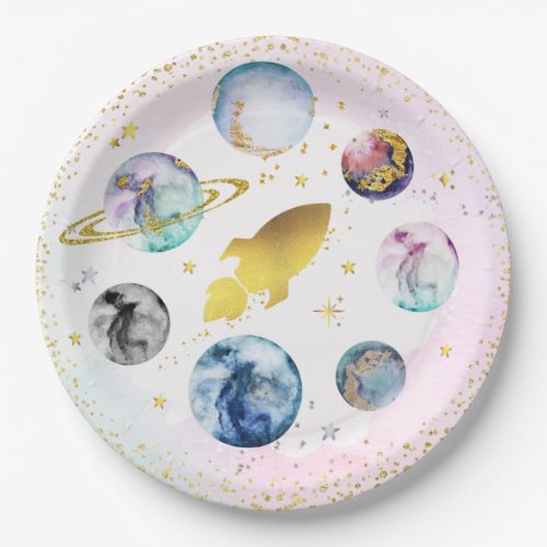 Space Birthday Party  First Trip Around The Sun Paper Plates