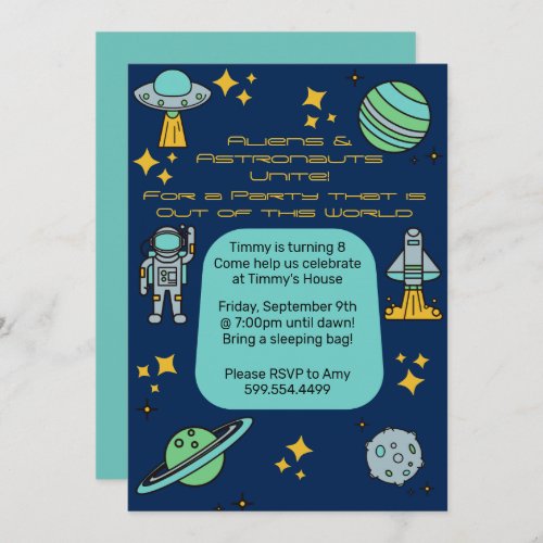 Space Birthday Party Invitation