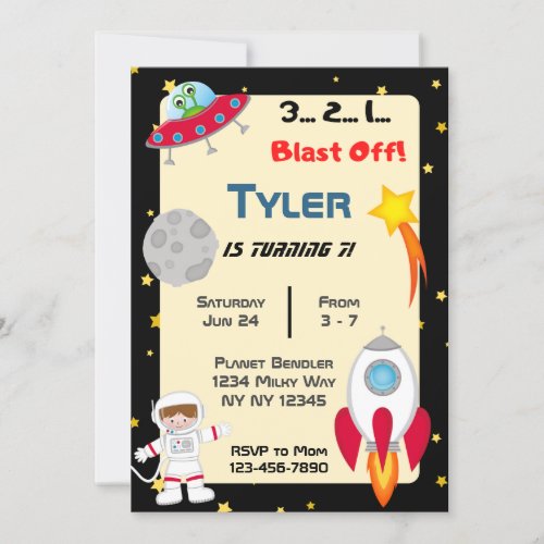 Space Birthday Party Invitation