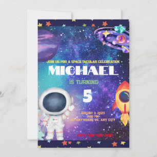 Space birthday party Invitation