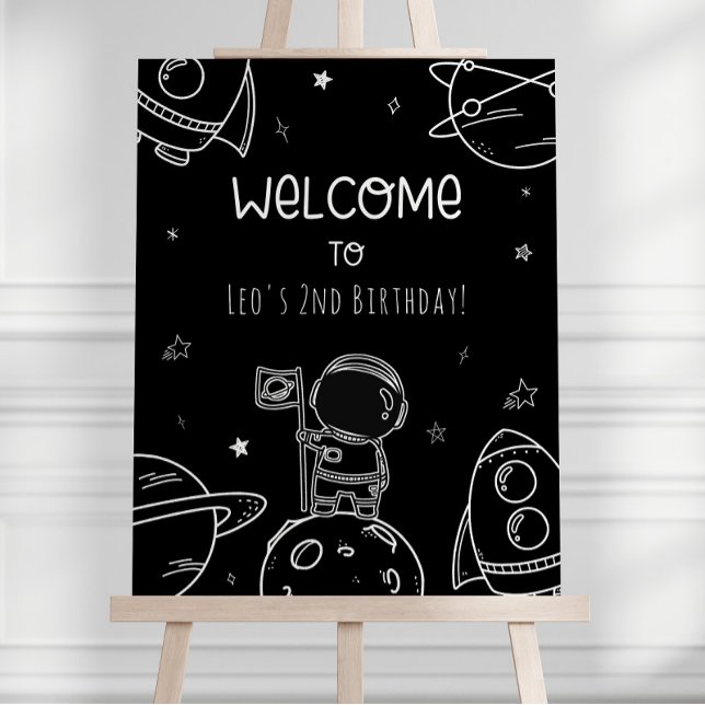 Space Birthday Party Welcome Sign - Foam Board (Creator Uploaded)