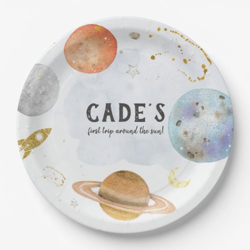 Space birthday plate