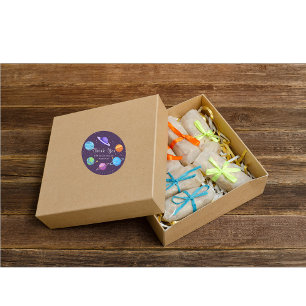 Space Birthday Thank You Sticker