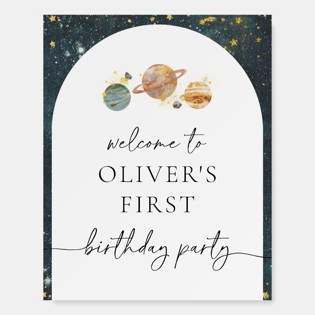 Space Birthday Welcome Sign | Space Birthday (Front)