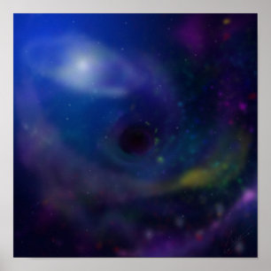 Space Black Hole Digital Painting Poster
