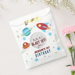 Space Blast Off 1st Birthday  Favor Bag