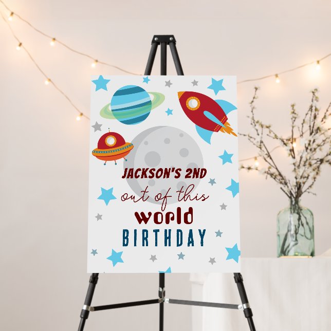Space Blast Off 2nd Birthday  Foam Board (In Situ (Stand))