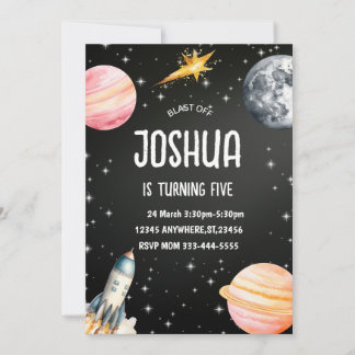 Space Blast off Party Invitation