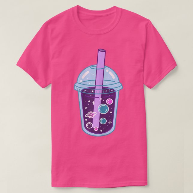Space Boba Tea Bubble Tea Anime Japanese Kawaii Cu T-Shirt (Design Front)