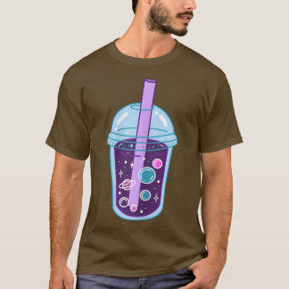 Space Boba Tea Bubble Tea Anime Japanese Kawaii Cu T-Shirt