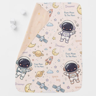 Space Boy Baby Blanket-From Moon To Mars/Astronaut Blanket