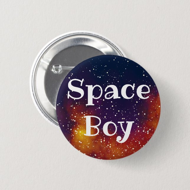 Space Boy Customizable Galaxy Identity Button (Front & Back)