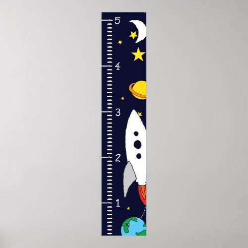 Space Boys Male Growth Chart Ruler My Growth Chart