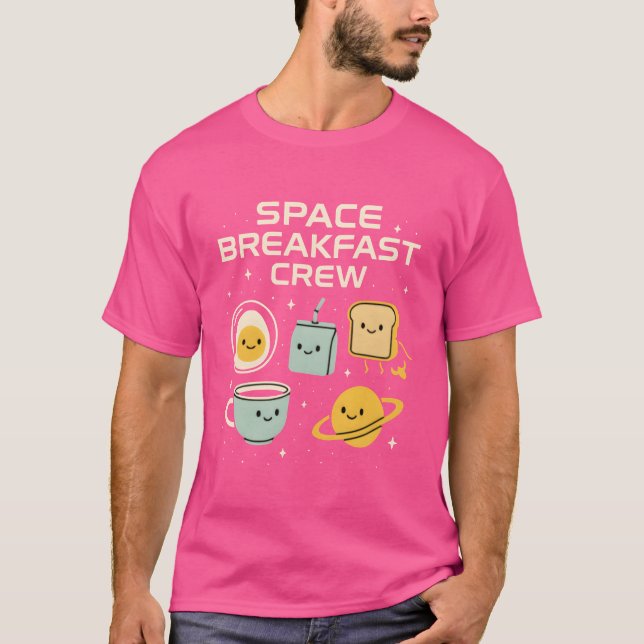 Space Breakfast Crew vintage T-Shirt (Front)